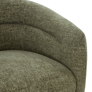 Kellybryn Chenille Swivel Chair With Plush Foam Cushioning, Wood Frame And 360° Metal Base For Cozy Style