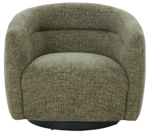 Kellybryn Chenille Swivel Chair With Plush Foam Cushioning, Wood Frame And 360° Metal Base For Cozy Style