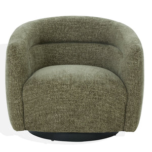 Kellybryn Chenille Swivel Chair With Plush Foam Cushioning, Wood Frame And 360° Metal Base For Cozy Style