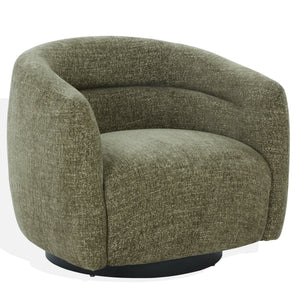 Kellybryn Chenille Swivel Chair With Plush Foam Cushioning, Wood Frame And 360° Metal Base For Cozy Style