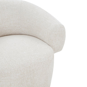 Safavieh Kerriann Barrel Back Swivel Accent Chair Ashwood Frame Foam Cushion Living Room TAUPE SFV4886A