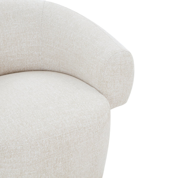 Safavieh Kerriann Barrel Back Swivel Accent Chair Ashwood Frame Foam Cushion Living Room TAUPE SFV4886A