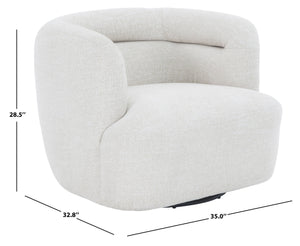Joangela Barrel-Back Swivel Chair With 360° Rotation, Mid-Century Comfort, Compact Elegant Design