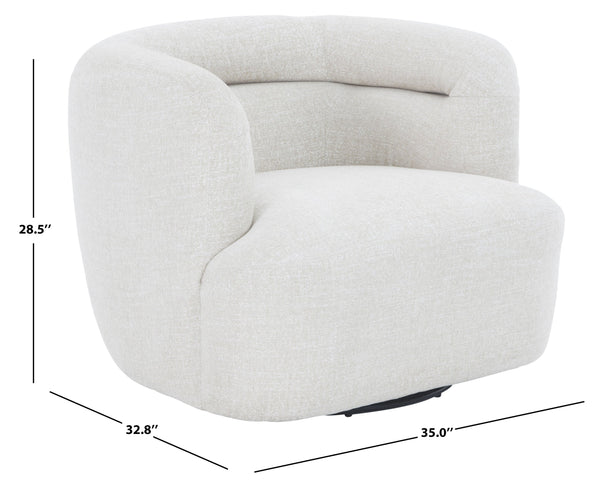 Joangela Barrel-Back Swivel Chair With 360° Rotation, Mid-Century Comfort, Compact Elegant Design