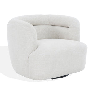 Joangela Barrel-Back Swivel Chair With 360° Rotation, Mid-Century Comfort, Compact Elegant Design