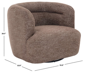 Joangela Barrel-Back Swivel Chair With 360° Rotation, Mid-Century Comfort, Compact Elegant Design