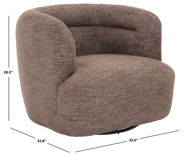 Joangela Barrel-Back Swivel Chair With 360° Rotation, Mid-Century Comfort, Compact Elegant Design