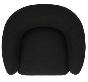 Safavieh Bernard Boucle Swivel Accent Chair Black / Chrome Fabric / Wood / Metal / Foam SFV5018B