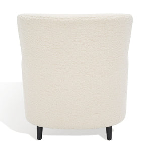 Safavieh RAYANNE Boucle Modern Wingback Chair - Stylish Comfort for Living Rooms & Reading Nooks Ivory SFV5020A