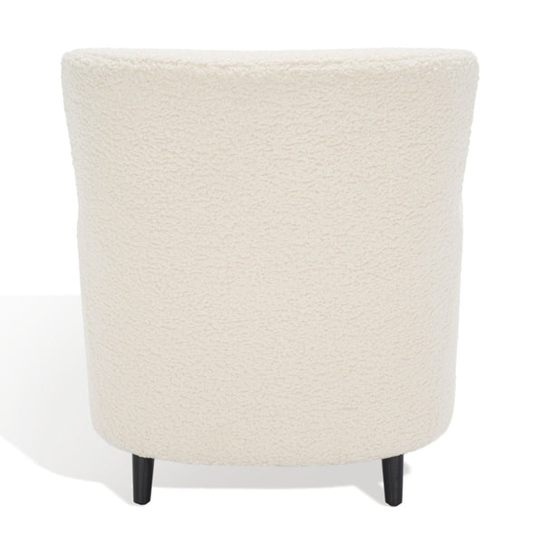 Safavieh RAYANNE Boucle Modern Wingback Chair - Stylish Comfort for Living Rooms & Reading Nooks Ivory SFV5020A