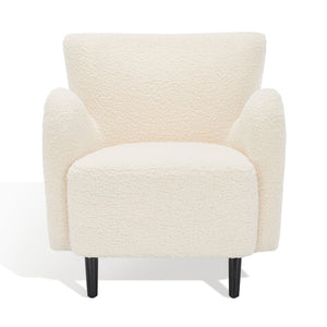 Safavieh RAYANNE Boucle Modern Wingback Chair - Stylish Comfort for Living Rooms & Reading Nooks Ivory SFV5020A
