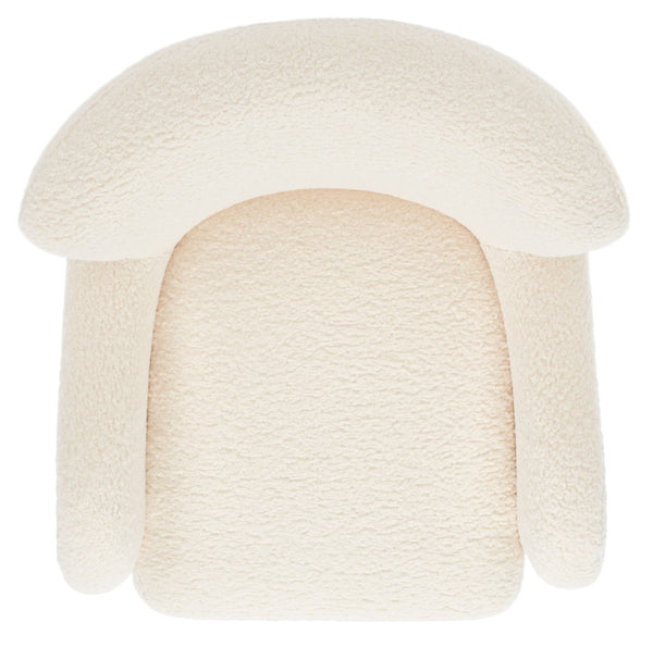 Safavieh RAYANNE Boucle Modern Wingback Chair - Stylish Comfort for Living Rooms & Reading Nooks Ivory SFV5020A