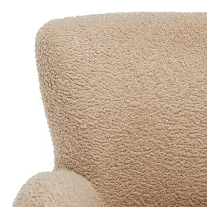 Safavieh RAYANNE Boucle Modern Wingback Chair - Stylish Comfort for Living Rooms & Reading Nooks Light Brown SFV5020B