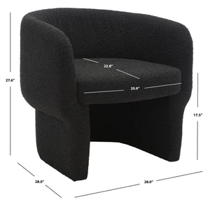 Safavieh Kellyanne Boucle Modern Accent Chair  Black SFV5023B
