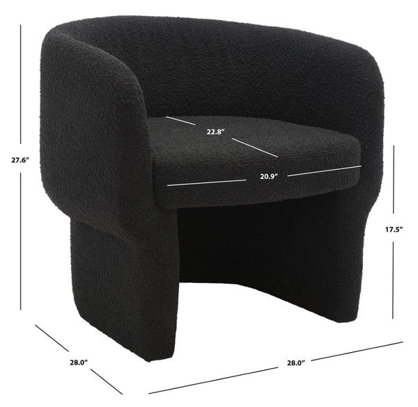 Safavieh Kellyanne Boucle Modern Accent Chair  Black SFV5023B
