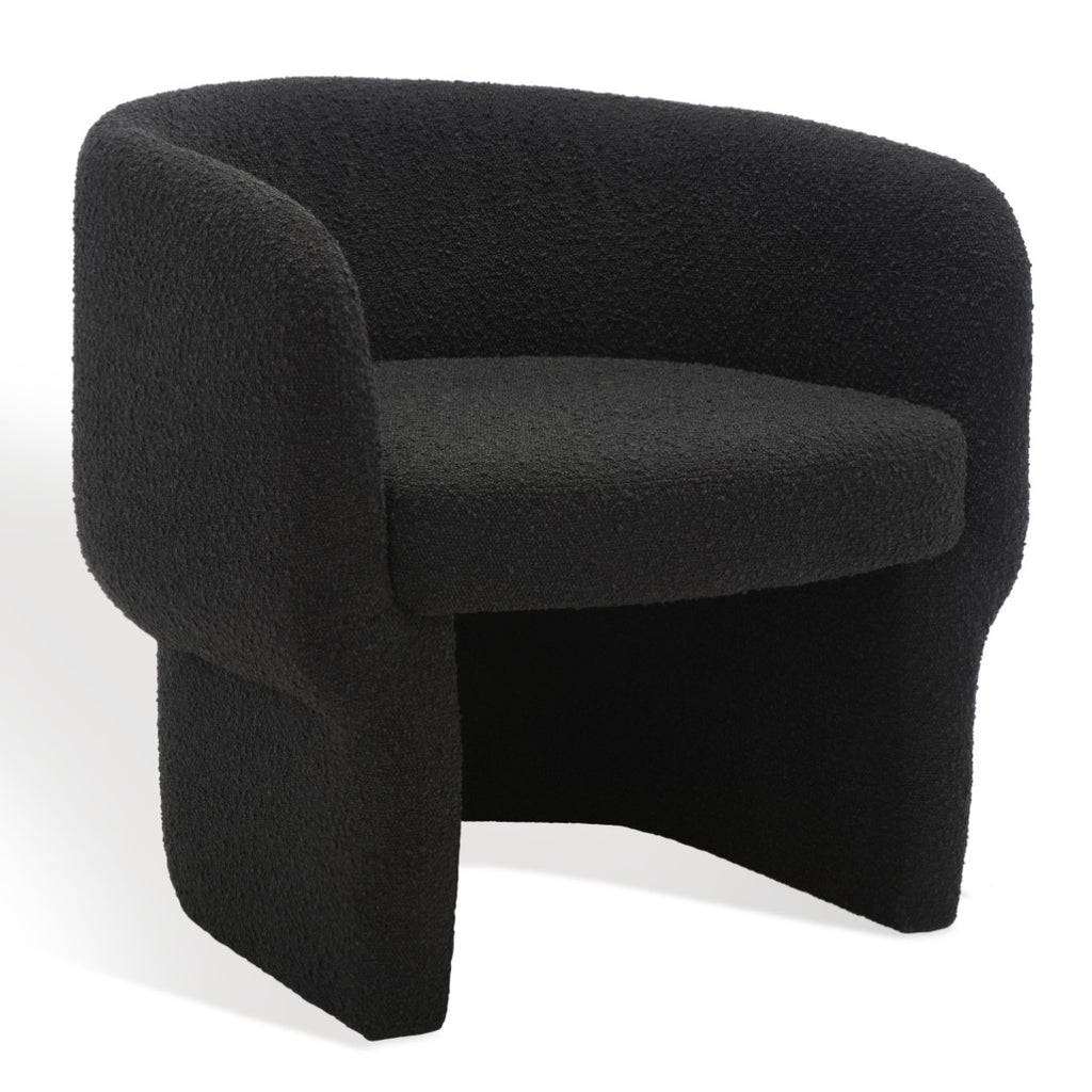 Safavieh Kellyanne Boucle Modern Accent Chair  Black 28 IN W x 28 IN D x 27.6 IN H