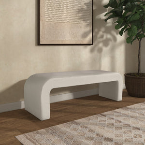 Safavieh CARALYNN Boucle Bench in Ivory - Stylish, Versatile Seating for Entryways, Bedrooms, or Living Rooms SFV5027A