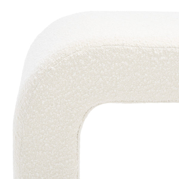 Safavieh CARALYNN Boucle Bench in Ivory - Stylish, Versatile Seating for Entryways, Bedrooms, or Living Rooms SFV5027A