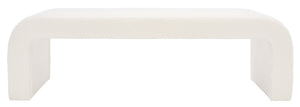 Safavieh CARALYNN Boucle Bench in Ivory - Stylish, Versatile Seating for Entryways, Bedrooms, or Living Rooms SFV5027A