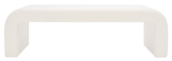 Safavieh CARALYNN Boucle Bench in Ivory - Stylish, Versatile Seating for Entryways, Bedrooms, or Living Rooms SFV5027A
