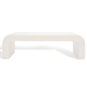 Safavieh CARALYNN Boucle Bench in Ivory - Stylish, Versatile Seating for Entryways, Bedrooms, or Living Rooms SFV5027A