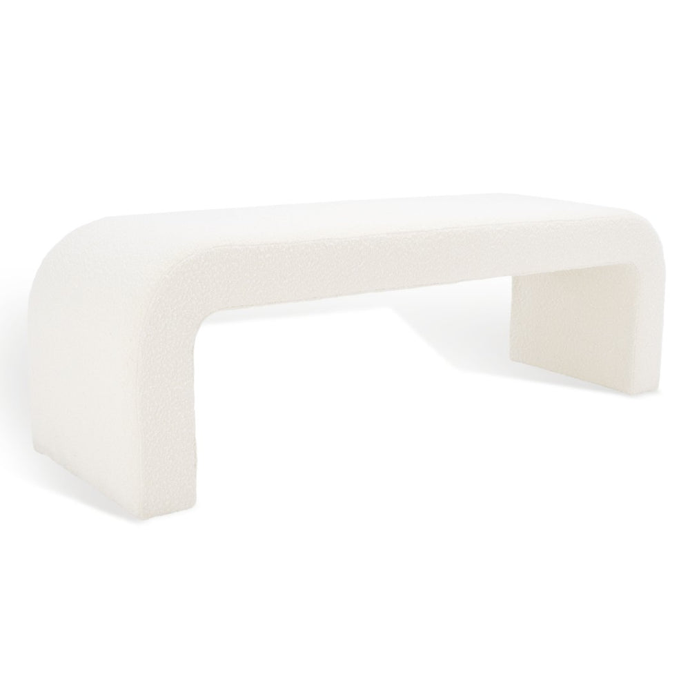 Safavieh CARALYNN Boucle Bench in Ivory - Stylish, Versatile Seating for Entryways, Bedrooms, or Living Rooms SFV5027A