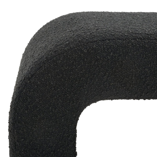 Safavieh CARALYNN Boucle Bench in Black - Stylish, Versatile Seating for Entryways, Bedrooms & Living Spaces SFV5027B