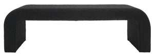 Safavieh CARALYNN Boucle Bench in Black - Stylish, Versatile Seating for Entryways, Bedrooms & Living Spaces SFV5027B