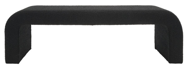 Safavieh CARALYNN Boucle Bench in Black - Stylish, Versatile Seating for Entryways, Bedrooms & Living Spaces SFV5027B