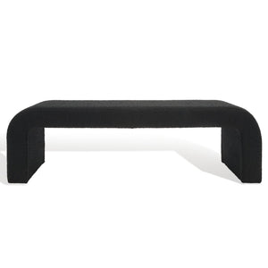Safavieh CARALYNN Boucle Bench in Black - Stylish, Versatile Seating for Entryways, Bedrooms & Living Spaces SFV5027B