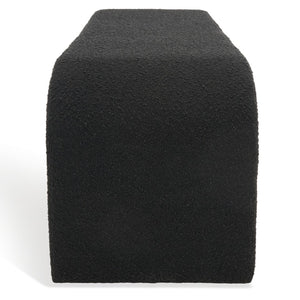 Safavieh CARALYNN Boucle Bench in Black - Stylish, Versatile Seating for Entryways, Bedrooms & Living Spaces SFV5027B