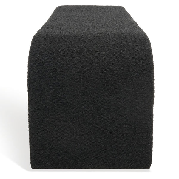 Safavieh CARALYNN Boucle Bench in Black - Stylish, Versatile Seating for Entryways, Bedrooms & Living Spaces SFV5027B