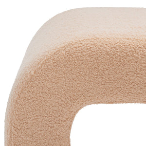 Safavieh CARALYNN Boucle Bench - Elegant Contemporary Design for Entryways, Living Rooms, and Bedrooms Tan SFV5027D