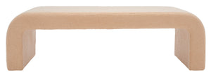 Safavieh CARALYNN Boucle Bench - Elegant Contemporary Design for Entryways, Living Rooms, and Bedrooms Tan SFV5027D