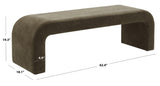 Safavieh Caralynn Upholstered Bench XII23 Dark Olive Green Fabric / Wood / Foam SFV5027E