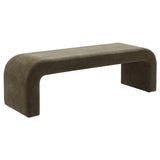 Safavieh Caralynn Upholstered Bench XII23 Dark Olive Green Fabric / Wood / Foam SFV5027E