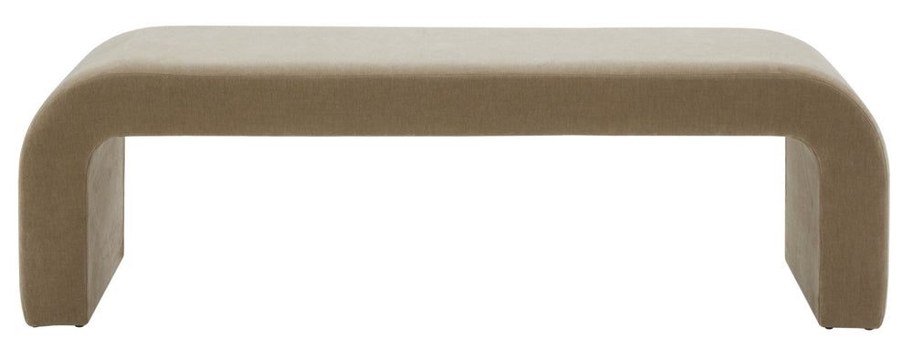 Safavieh CARALYNN Upholstered Light Brown Bench - Elegant, Versatile Seating for Entryways & Living Spaces SFV5027G