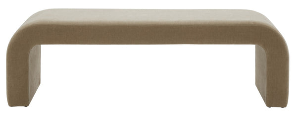 Safavieh Caralynn Upholstered Bench XII23 Light Brown Fabric / Wood / Foam SFV5027G
