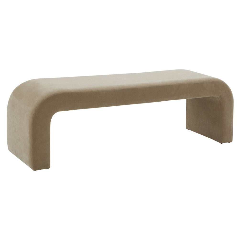 Safavieh CARALYNN Upholstered Light Brown Bench - Elegant, Versatile Seating for Entryways & Living Spaces SFV5027G