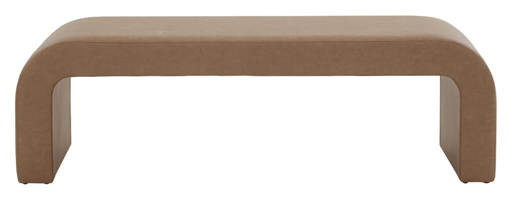 Safavieh CARALYNN Boucle Bench - Elegant Contemporary Design for Entryways, Living Rooms, and Bedrooms Camel SFV5027H