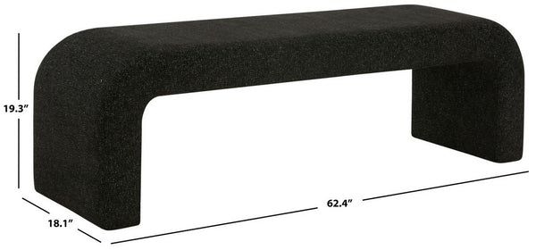 Safavieh Caralynn Upholstered Bench Black Fabric / Wood / Foam SFV5027J