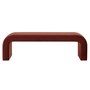 Safavieh CARALYNN Boucle Bench - Elegant Contemporary Design for Entryways, Living Rooms, and Bedrooms Rust SFV5027M