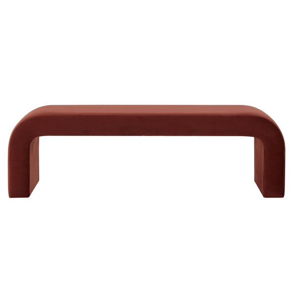 Safavieh CARALYNN Boucle Bench - Elegant Contemporary Design for Entryways, Living Rooms, and Bedrooms Rust SFV5027M
