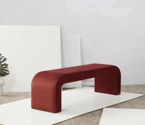 Safavieh CARALYNN Boucle Bench - Elegant Contemporary Design for Entryways, Living Rooms, and Bedrooms Rust SFV5027M