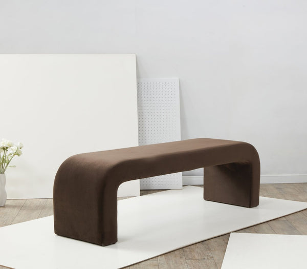 Safavieh CARALYNN Boucle Bench - Elegant Contemporary Design for Entryways, Living Rooms, and Bedrooms Dark Brown SFV5027N