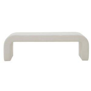 Safavieh CARALYNN Boucle Bench - Elegant Contemporary Design for Entryways, Living Rooms, and Bedrooms Creme SFV5027O