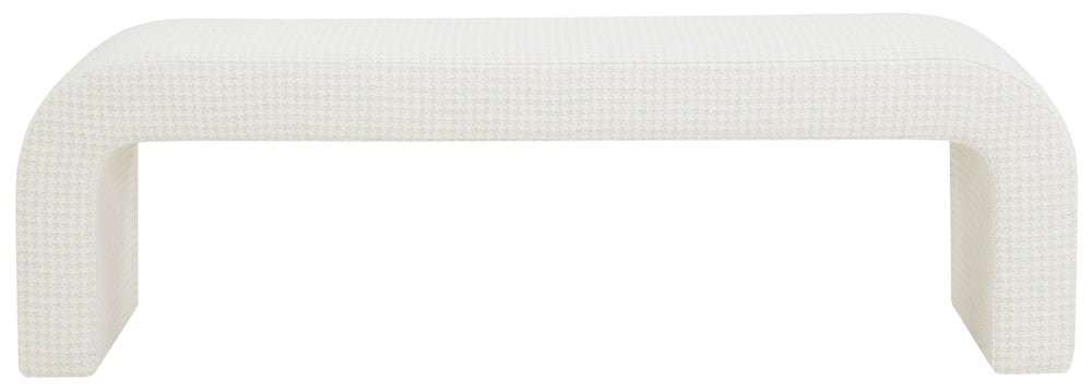 Safavieh Caralynn Boucle Bench – Modern Handmade Luxury With Contoured Silhouette For Glamorous Living Spaces Ivory Fabric ,Wood ,Foam Sfv5027p