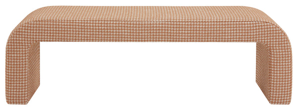 Safavieh Caralynn Boucle Bench – Modern Handmade Luxury With Contoured Silhouette For Glamorous Living Spaces Brown Fabric ,Wood ,Foam Sfv5027q