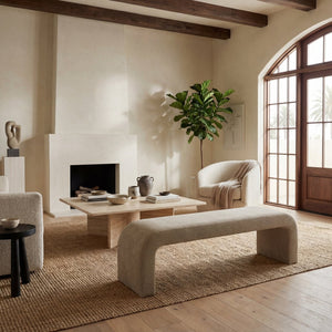 Caralynn Chenille Bench With Solid Wood Frame — Plush High-Density Cushioning For Entryway Seating