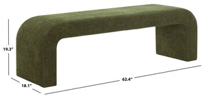 Caralynn Chenille Bench With Solid Wood Frame — Plush High-Density Cushioning For Entryway Seating